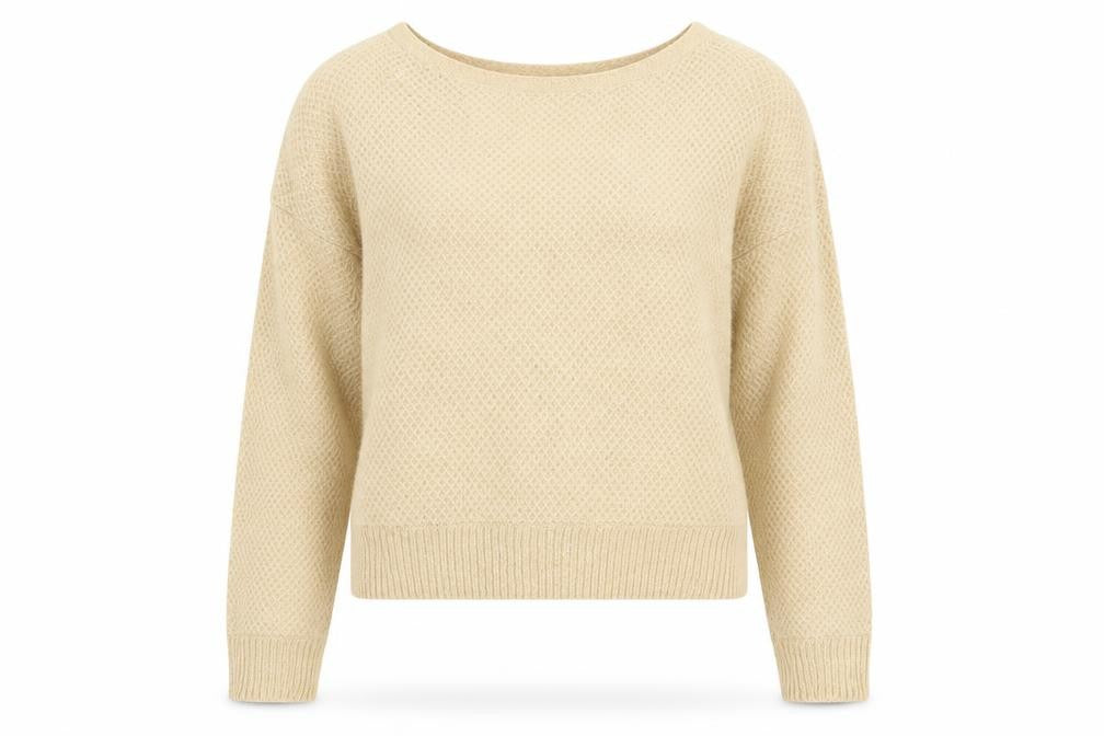 Miss Selfridge Womens Beige Boat Neck  Acrylic Pullover Jumper Size 8