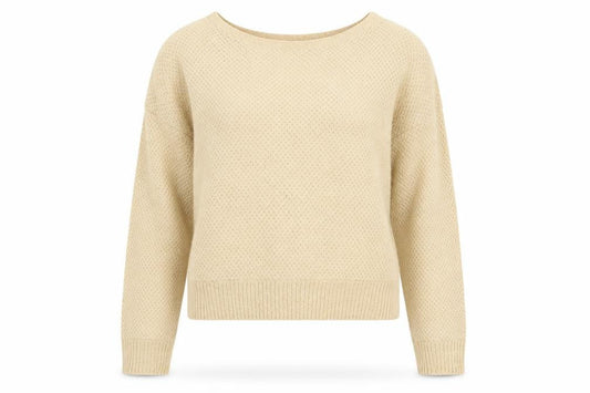Miss Selfridge Womens Beige Boat Neck  Acrylic Pullover Jumper Size 8