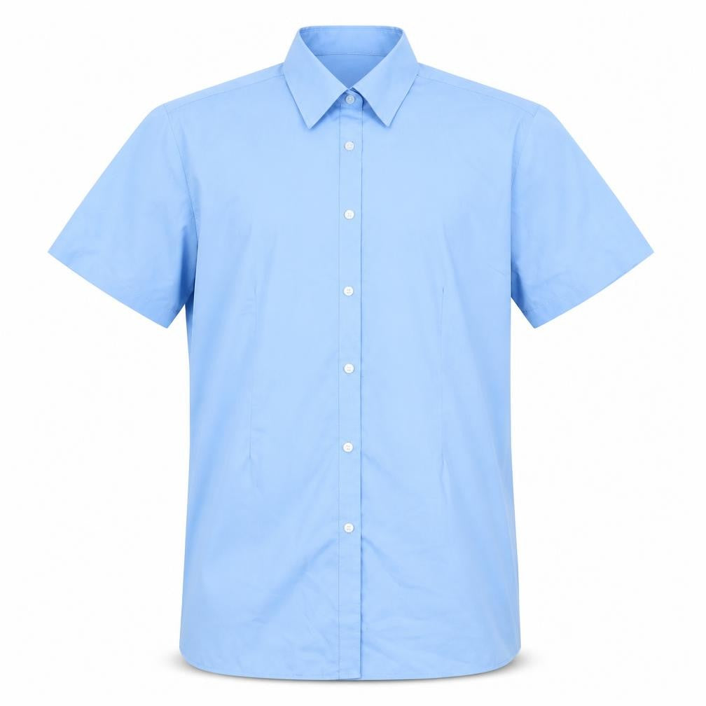 TruTex Mens Blue  Polyester  Button-Up Size L Collared Button