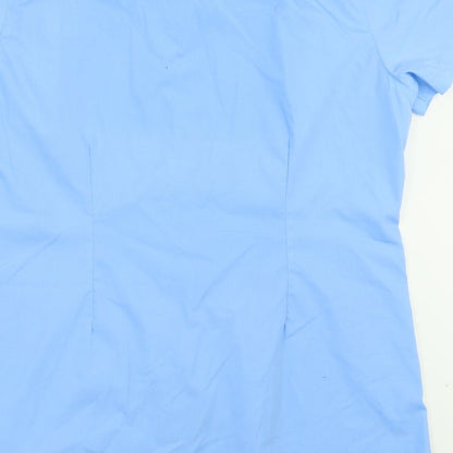 TruTex Mens Blue  Polyester  Button-Up Size L Collared Button
