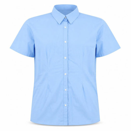 TruTex Mens Blue  Polyester  Button-Up Size L Collared Button