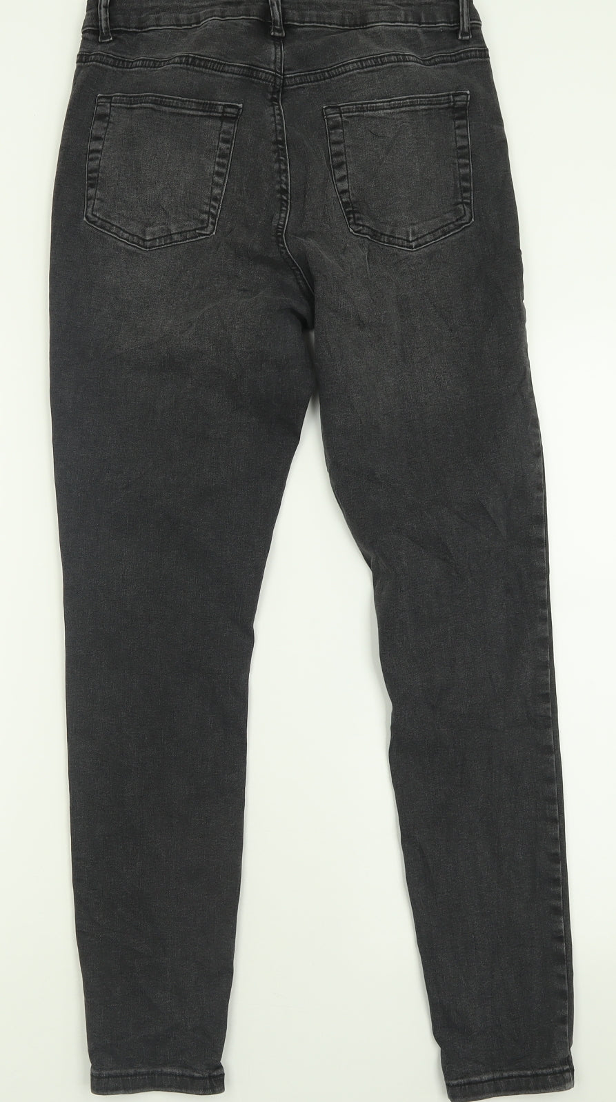 Denim & Co. Womens Black  Cotton Skinny Jeans Size 14 L29 in Regular Button