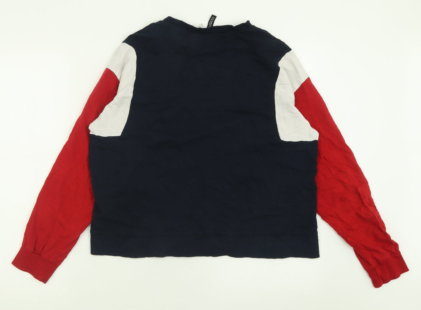 H&M Womens Blue Crew Neck  Cotton Pullover Jumper Size L