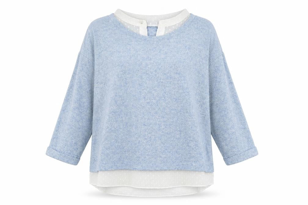 M&Co Womens Blue Crew Neck  Polyester Pullover Jumper Size 12