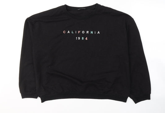 SheIn Womens Black  Cotton Pullover Sweatshirt Size XL  Pullover - California