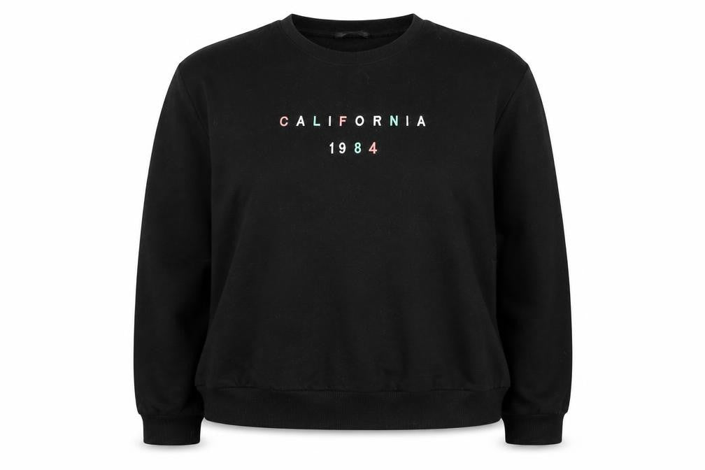 SheIn Womens Black  Cotton Pullover Sweatshirt Size XL  Pullover - California