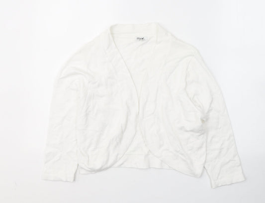 TEXT Womens White V-Neck  Viscose Cardigan Jumper Size M