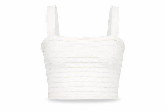 Zara Womens White  Polyamide Cropped Tank Size M Square Neck