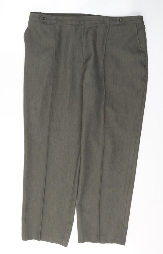 Marks and Spencer Womens Green  Polyester Trousers  Size 18 L29 in Regular