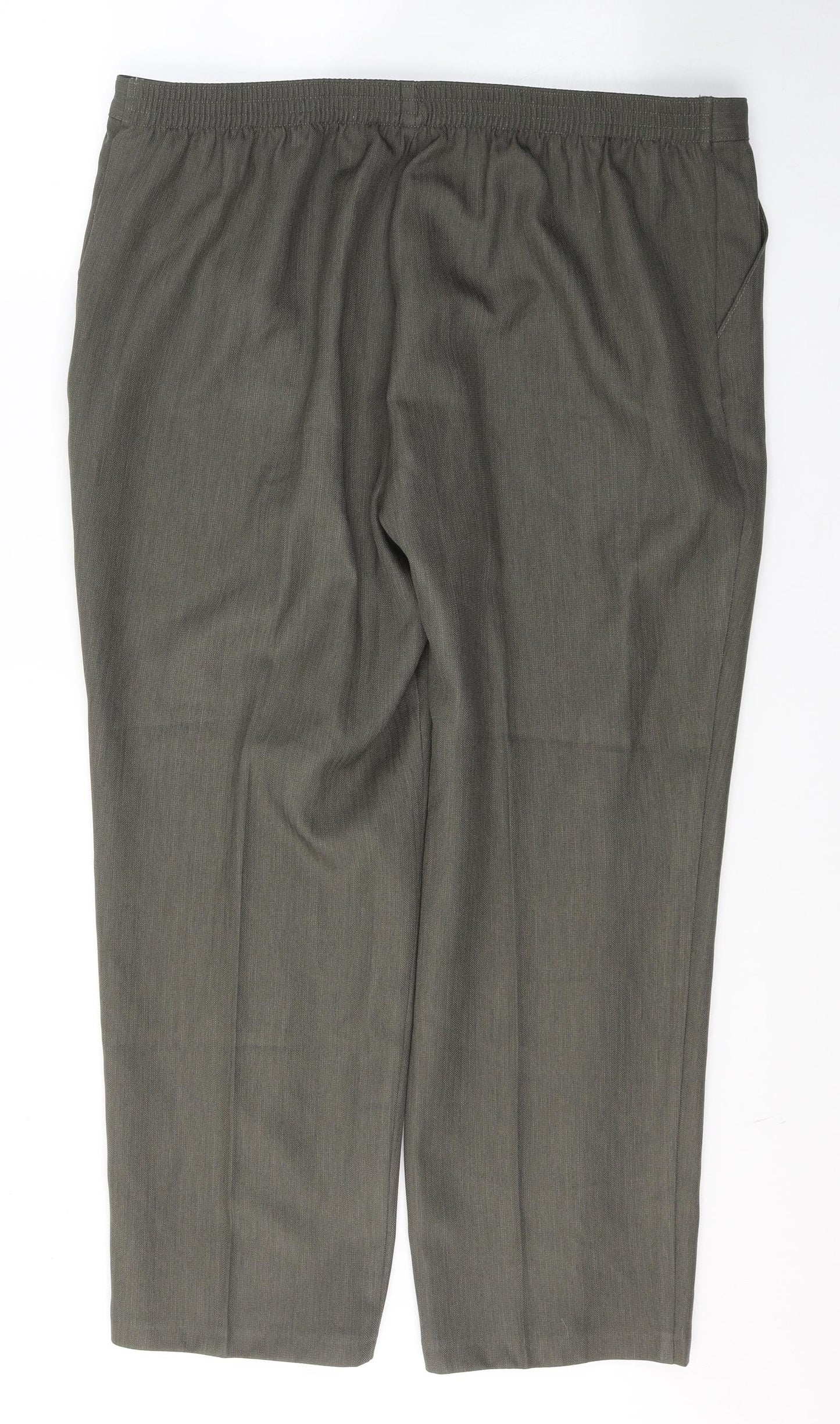 Marks and Spencer Womens Green  Polyester Trousers  Size 18 L29 in Regular