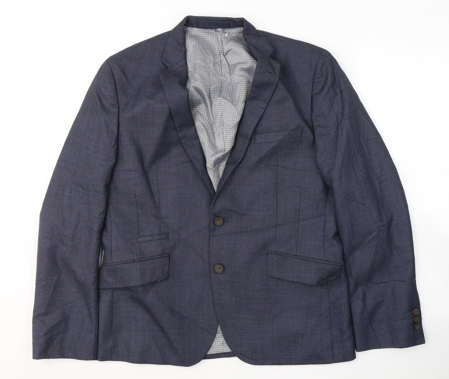 BHS Mens Blue  Polyester Jacket Suit Size S