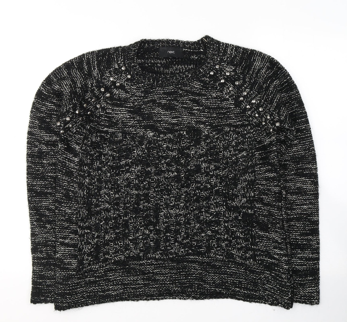 NEXT Womens Black Round Neck  Acrylic Pullover Jumper Size 12