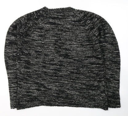 Next Womens Black Round Neck  Acrylic Pullover Jumper Size 12