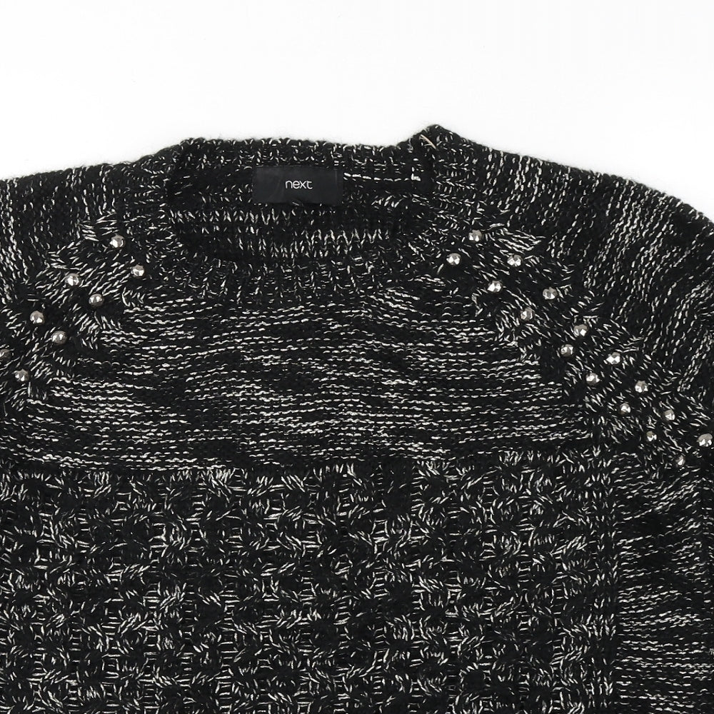 NEXT Womens Black Round Neck  Acrylic Pullover Jumper Size 12