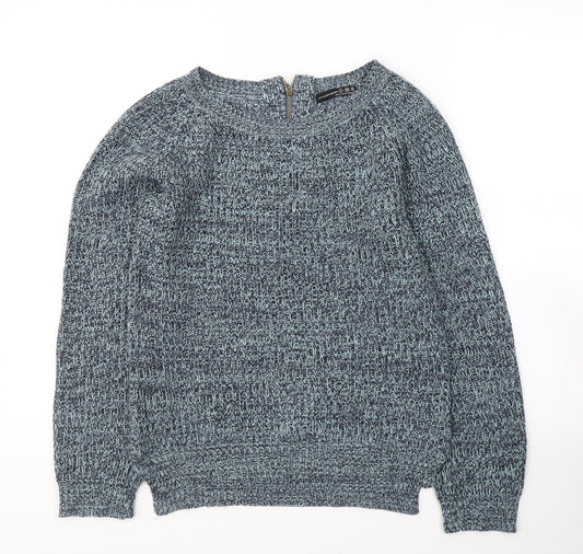 Atmosphere Womens Blue Round Neck  Acrylic Pullover Jumper Size 8
