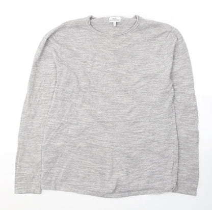 Next Mens Grey Round Neck  Cotton Pullover Jumper Size M