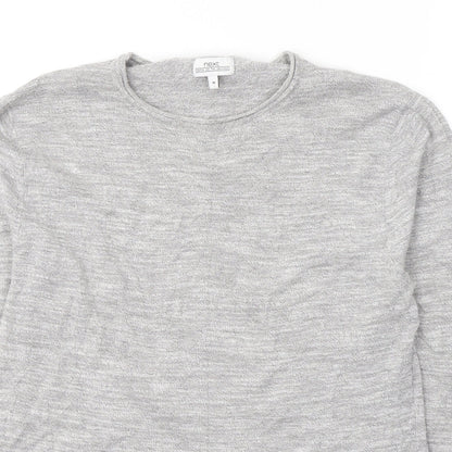 Next Mens Grey Round Neck  Cotton Pullover Jumper Size M