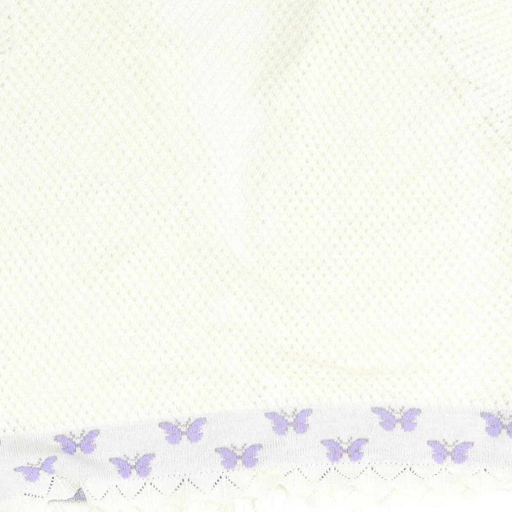 Envy Womens White Round Neck  Nylon Cardigan Jumper Size M