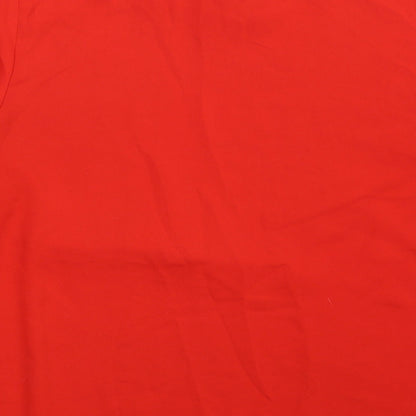 Stradivarius Womens Red  Polyester Basic Blouse Size M High Neck
