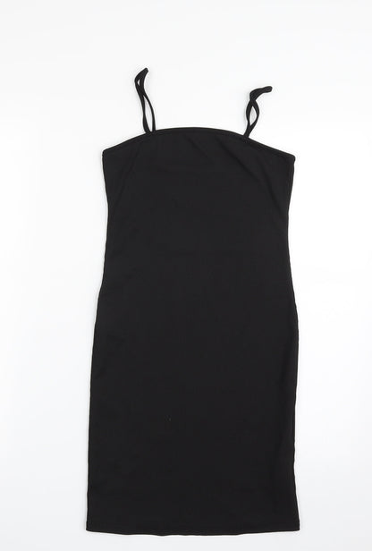 SHEIN Womens Black  Polyester Slip Dress  Size M  Square Neck Pullover