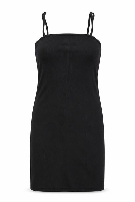 SHEIN Womens Black  Polyester Slip Dress  Size M  Square Neck Pullover