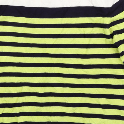 Red Womens Multicoloured Boat Neck Striped Rayon Pullover Jumper Size L