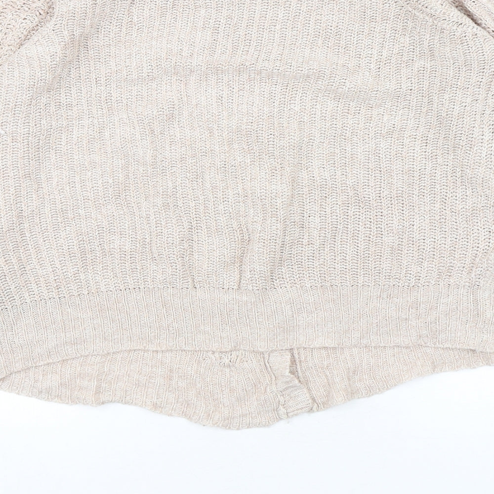 Debenhams Womens Beige Round Neck  Acrylic Cardigan Jumper Size 16