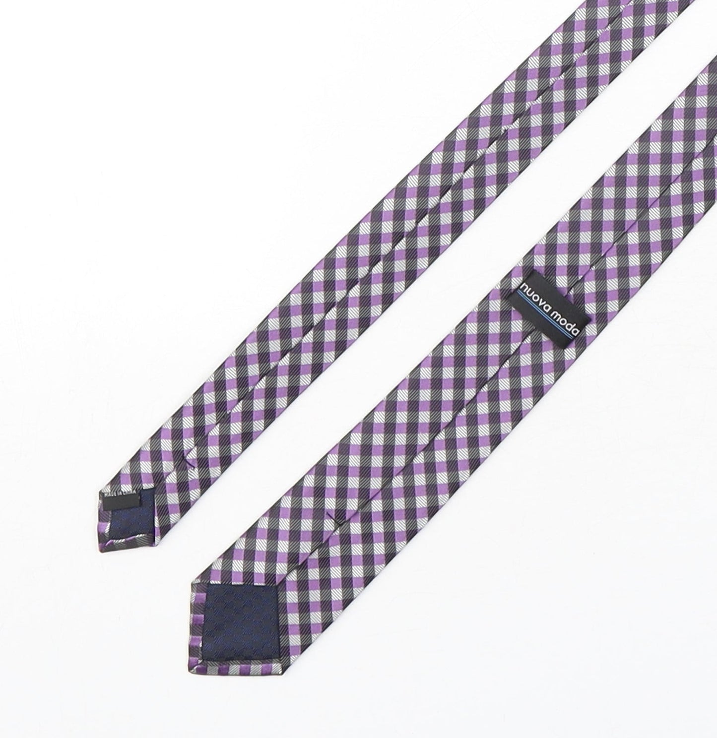 Nuova Moda Mens Multicoloured Plaids & Checks Polyester Pointed Tie One Size