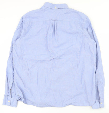 Label of Graded Goods Mens Blue  Cotton  Button-Up Size XL Collared Button