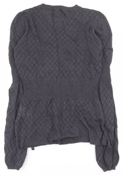 Freesoul Womens Grey V-Neck Argyle/Diamond Cotton Pullover Jumper Size S