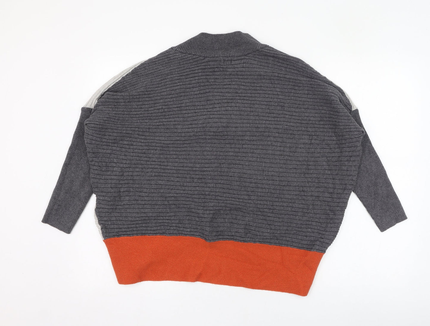 River Island Womens Grey V-Neck  Viscose Pullover Jumper Size M