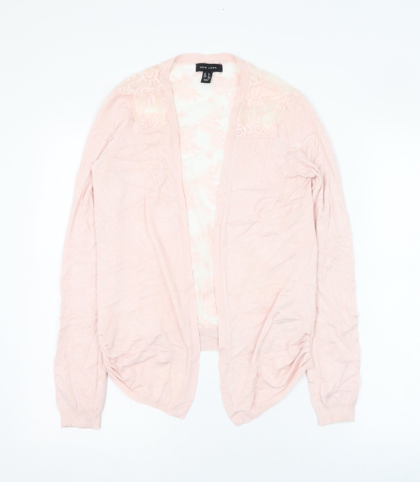 New Look Womens Pink Square Neck  Viscose Cardigan Jumper Size 6