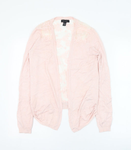 New Look Womens Pink Square Neck  Viscose Cardigan Jumper Size 6