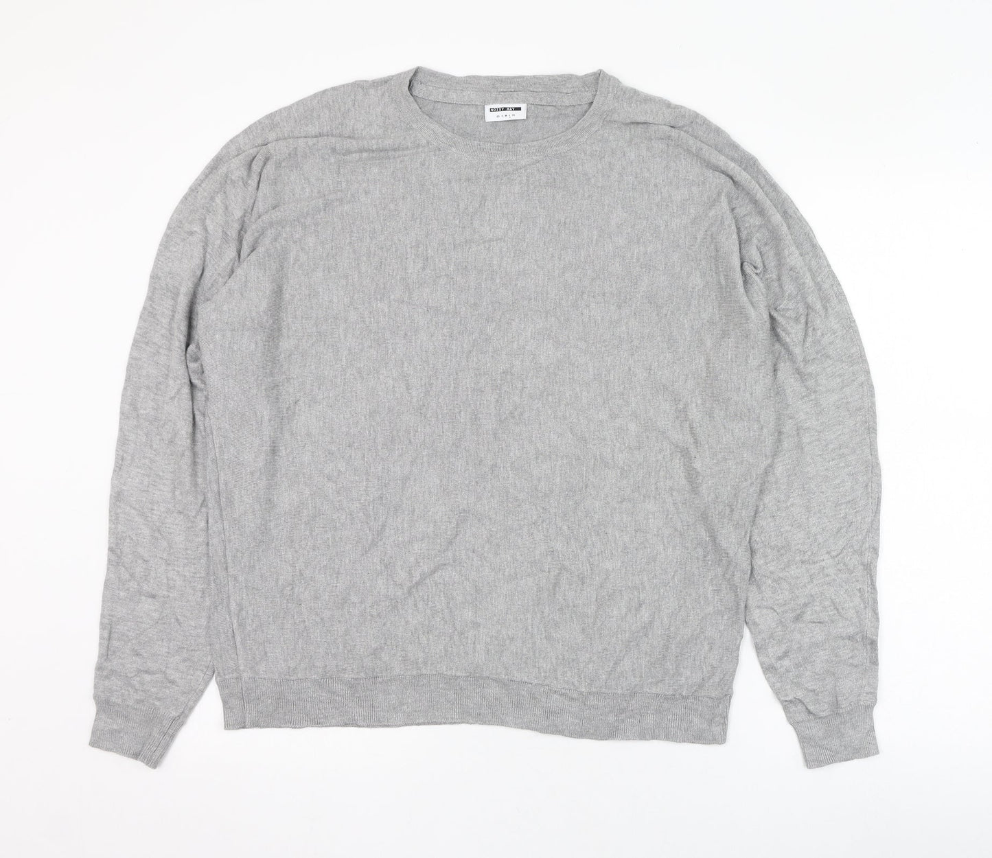 Noisy may Womens Grey Round Neck  Viscose Pullover Jumper Size L