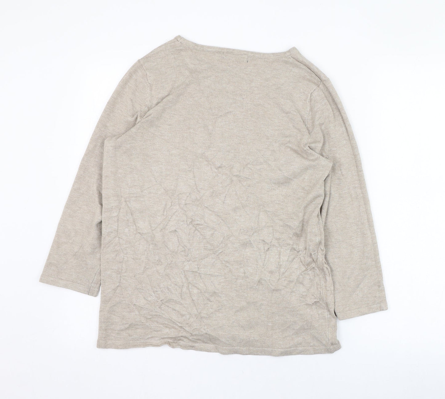 Bonmarché Womens Brown Round Neck  Viscose Pullover Jumper Size S