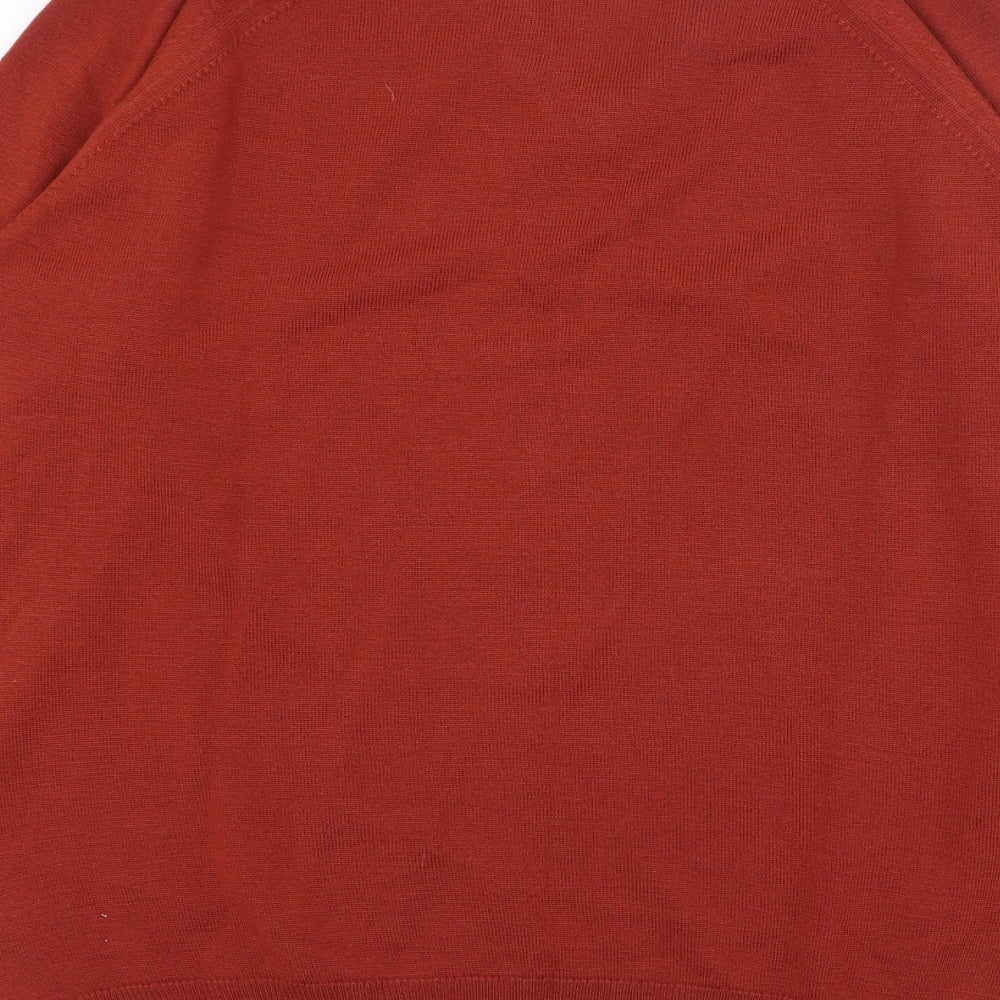 Country Trader Mens Red V-Neck  Acrylic Pullover Jumper Size M