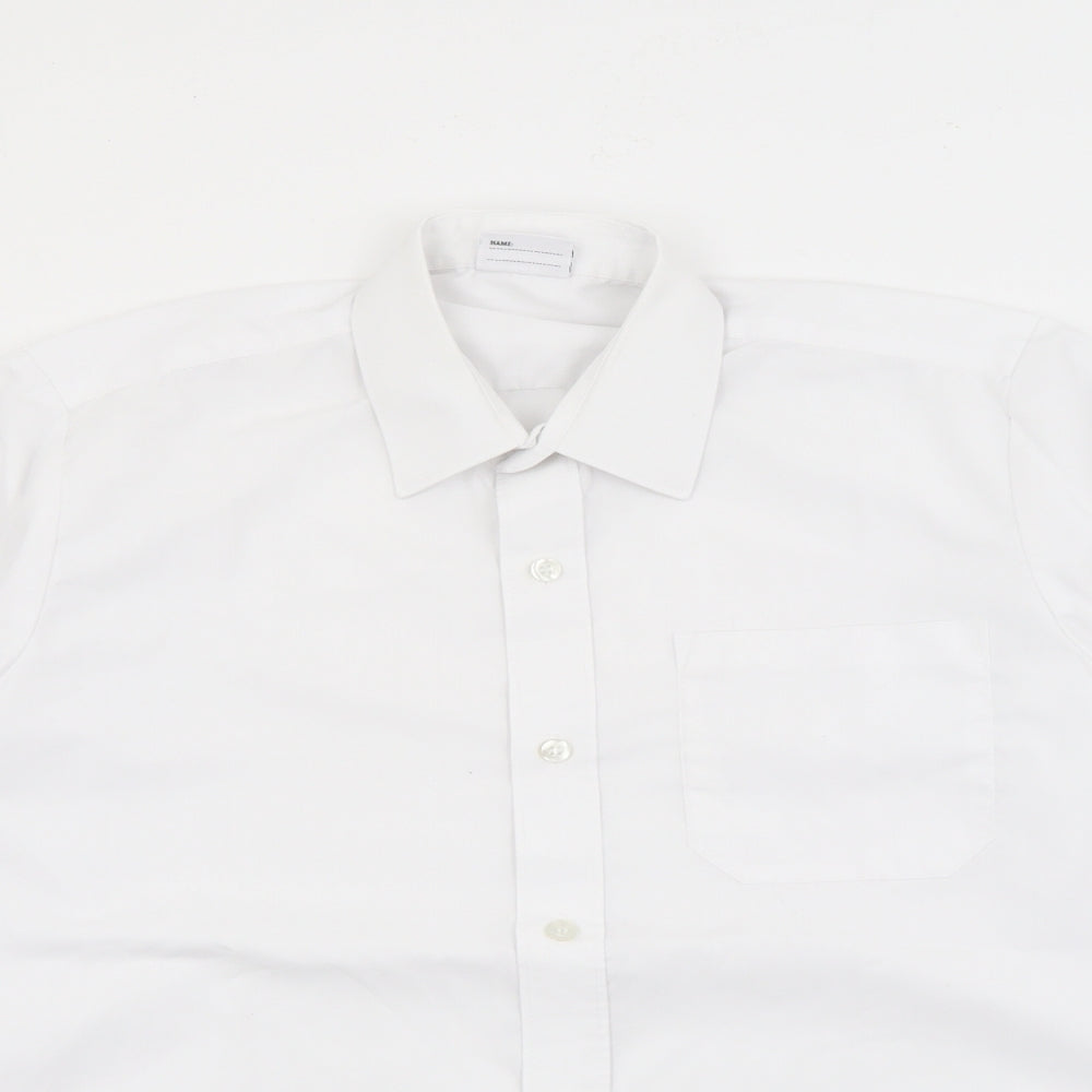 Banner Boys White  Polyester Basic Button-Up Size 13-14 Years Collared Button