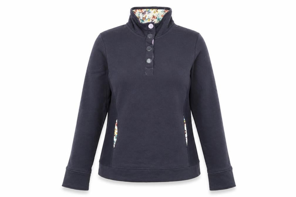 TU Womens Blue High Neck  Cotton Pullover Jumper Size 10