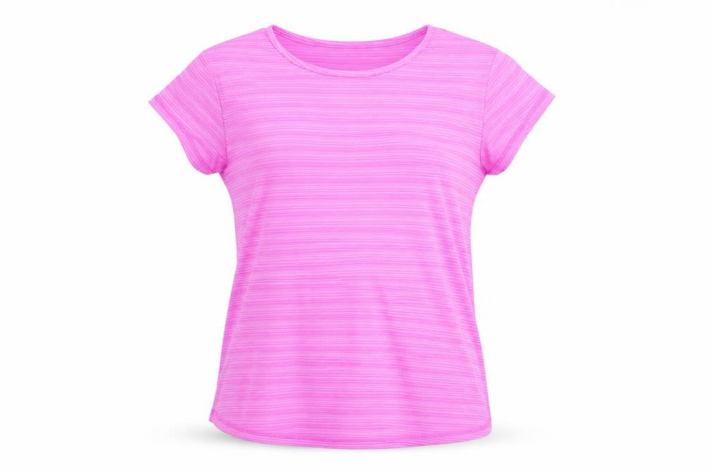 Dunnes Stores Womens Purple Striped Polyester Pullover T-Shirt Size XS Crew Neck