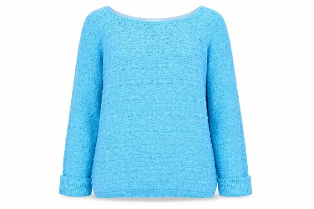 Ge5rard Womens Blue Round Neck  Acrylic Pullover Jumper Size S