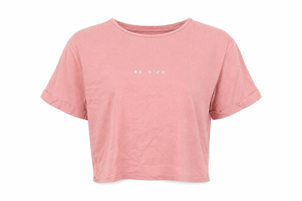 Primark Womens Pink Crew Neck  Cotton Tunic Jumper Size XS