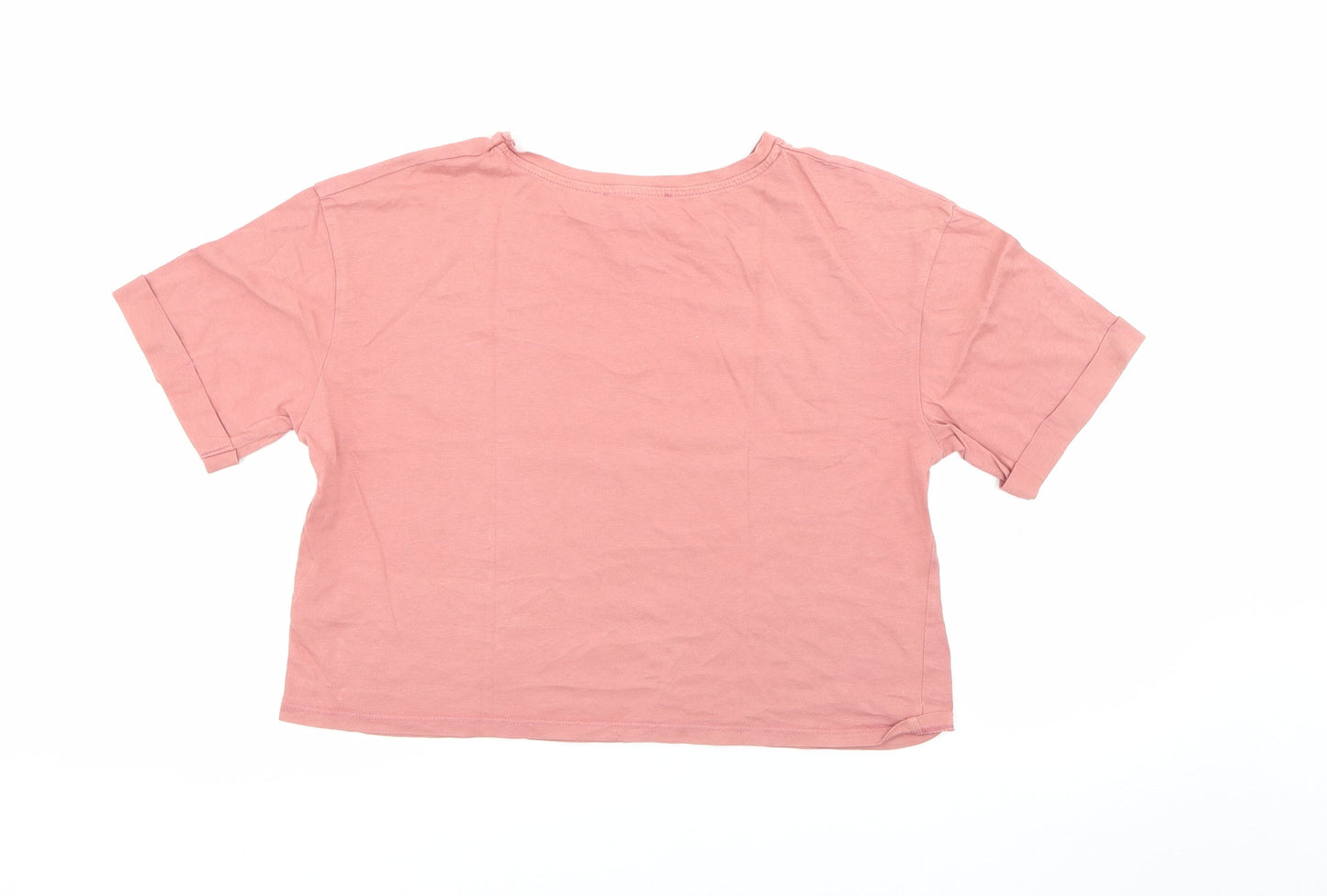 Primark Womens Pink Crew Neck  Cotton Tunic Jumper Size XS