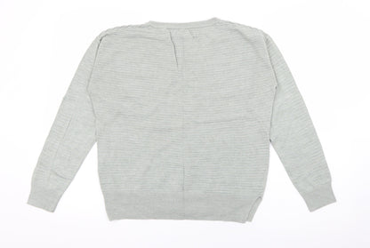 Next Womens Green Crew Neck  Viscose Pullover Jumper Size 12