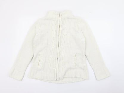 Preloved Dixie Womens White   Jacket  Size S  Zip - Front