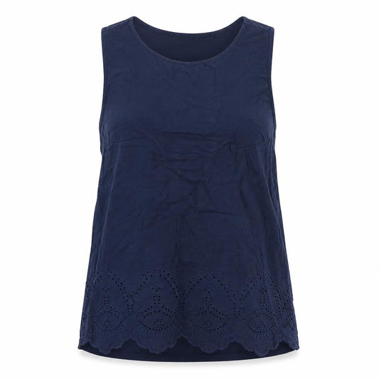 United Colors of Benetton Womens Blue  Cotton Camisole Tank Size S Round Neck