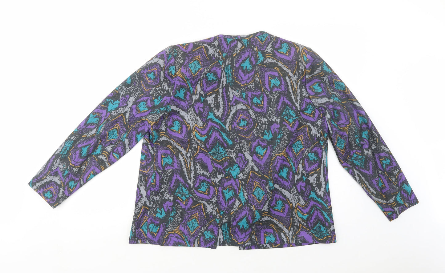 Norman Linton Womens Multicoloured Geometric  Jacket Blazer Size L