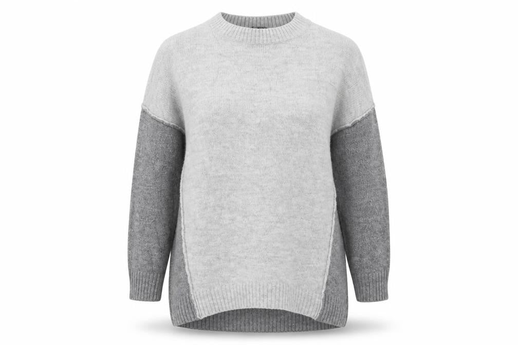 George Womens Grey Crew Neck  Acrylic Tunic Jumper Size 10