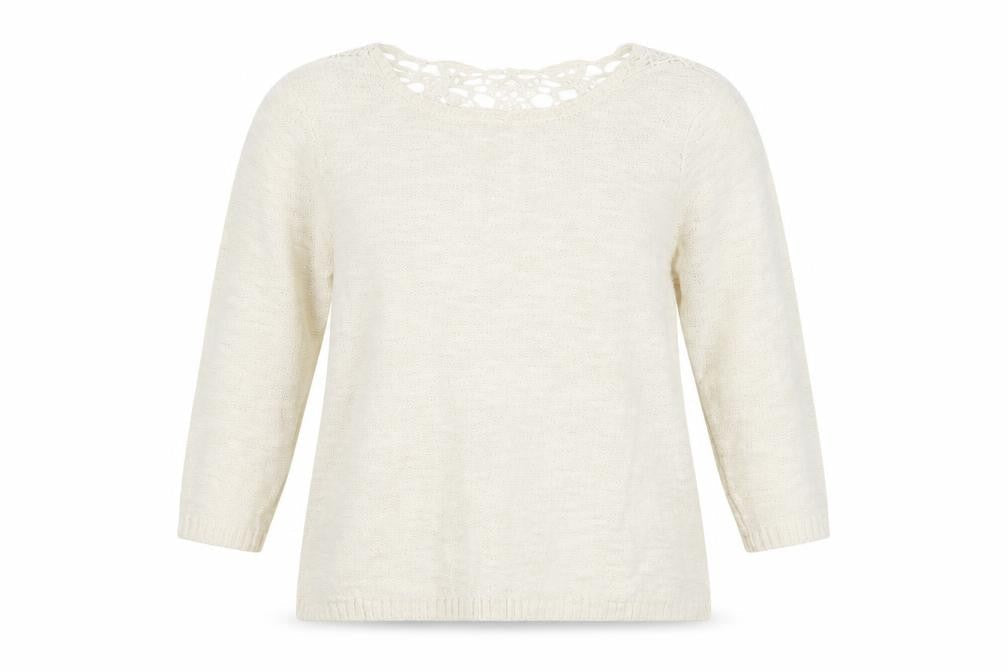 VERO MODA Womens White Boat Neck  Cotton Pullover Jumper Size L