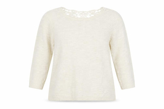 Vero Moda Womens White Boat Neck  Cotton Pullover Jumper Size L