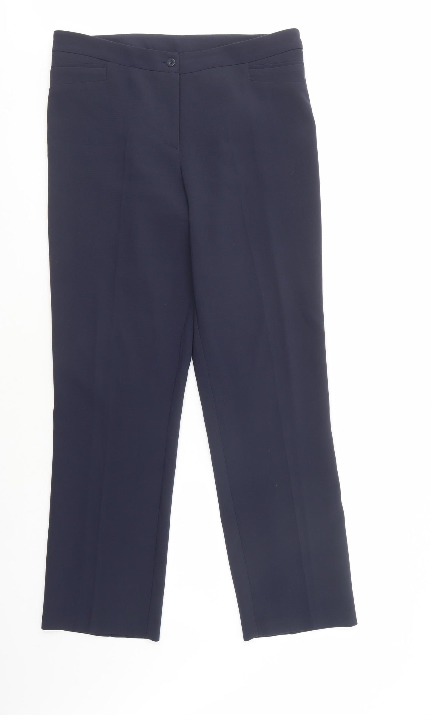 Gerard Womens Blue  Polyester Dress Pants Trousers Size 12 L32 in Regular Button